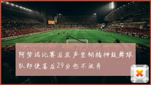 阿努诺比赛后发声坚韧精神鼓舞球队即使落后29分也不放弃